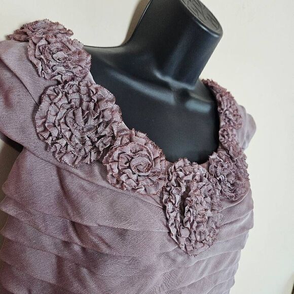 Adrianna Papell Lilac Layered Dress - Picture 2 of 8